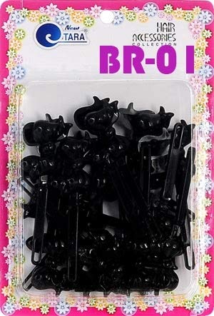Tara Girls Self Hinge Bow Hair Barrettes 18 Pieces Selection (Black)
