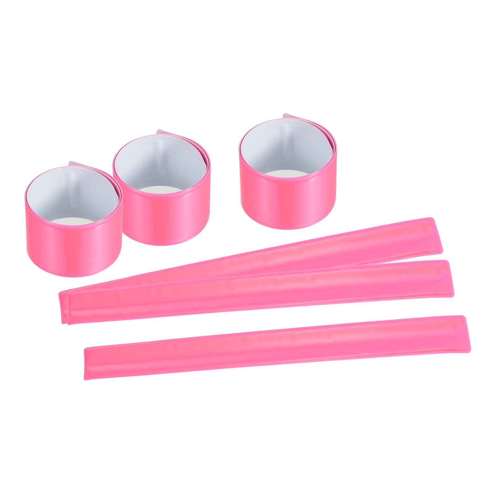 PATIKIL Reflective Bands, 6 Pcs High Visibility Reflective Arm Wrist Ankle Band Safety Reflector Strips for Night Running Cycling, Pink