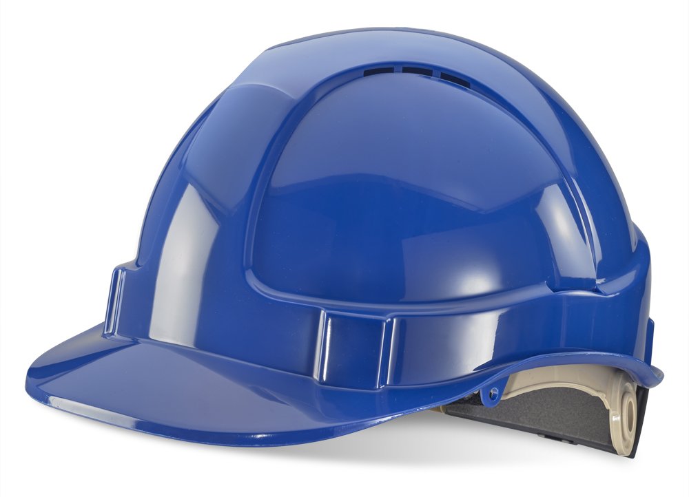 VENTED SAFETY HELMET WITH RATCHET BLUE