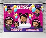 MMY 7x5ft Boss Baby Theme Photography Backdrop Girls Happy Birthday Baby Shower Party Pink Background Cake Table Large Banner Photo Booth Props