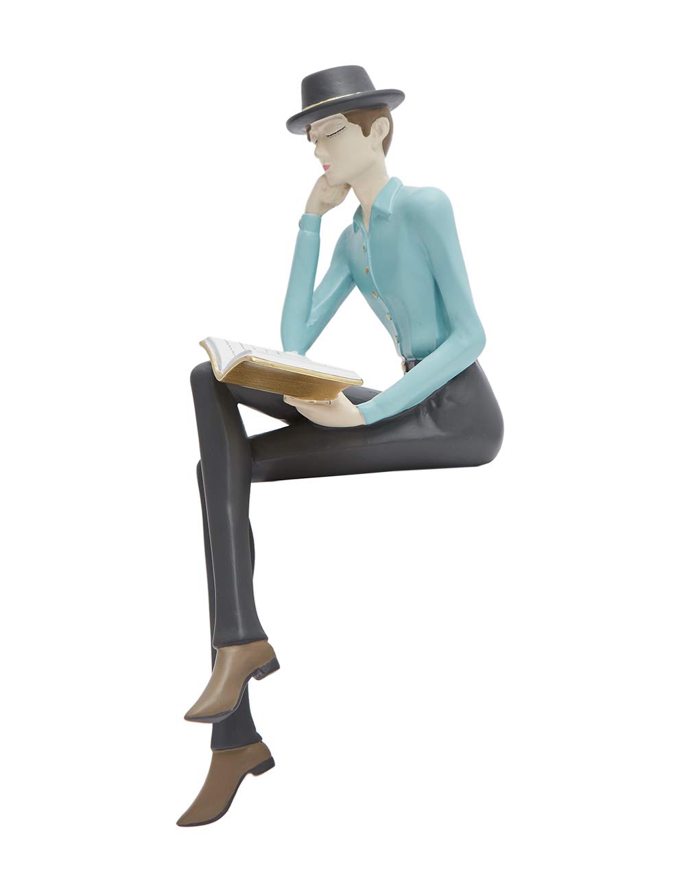 Amoy-Art Modern Sculpture Arts Reading Man Figurine Statue Modern Decor Gifts Home Ornament Table Centerpiece Crafts Polyresin 23cm