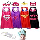Lazu Girls Superhero Cape and Mask Costumes for Kids Set-Capes, Masks (p1)