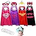 Superhero Dress Up Costumes Girl Cape and Mask set of 4 with Silicone Glow Bracelets and Hair Band