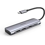 UGREEN USB C Hub 6 in 1 Type C to HDMI 4K, 2 USB 3.0 Ports, SD TF Card Reader, 100W PD Charging Adapter Dock Station for MacB