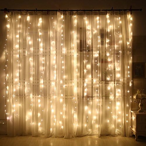 HuiZhen Safe 24V Low Voltage Window Curtain Lights with 304LED 9.84ft×9.84ft, Safe Voltage Waterproof Icicle Fairy Lights for Festival,Wedding,Indoor and Outdoor,Party Patio Lawn Garden Decorations