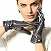 Elma Women's Touch Screen Italian Nappa Leather Winter Texting Gloves Pure Cashmere Warm Lining (7.5, Grey)