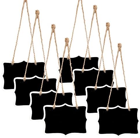 WENXIU 30pcs Mini Retangle Chalkboard Hanging Tags Chalk Blackboard Table Numbering Party Favors For Wedding Christma