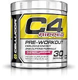 CELLUCOR C4 Ripped Pre Workout Powder (Gen 4), Raspberry Lemonade, 30 Servings - Preworkout for Men & Women with Green Coffee Bean Extract & L Carnitine