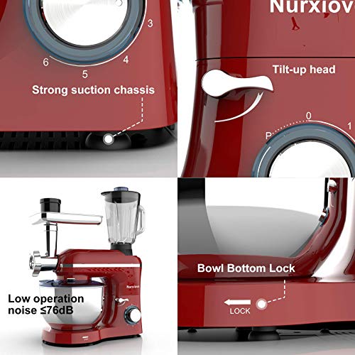 Nurxiovo 3 in 1 Kitchen Stand Mixer, 850W Multifunctional Food Electric