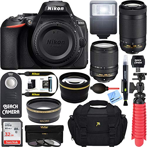 Nikon D5600 24.2MP DX-Format DSLR Camera + AF-S 18-140mm & 70-300mm ED VR Lens + Accessory Bundle Nikon D5600 24.2MP DX-Format DSLR Camera + AF-S 18-140mm & 70-300mm ED VR Lens + Accessory Bundle