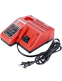 Epowon - Cargador de batería de repuesto para Milwaukee Lituium M12 M14 M18 48-11-2420 48-11-2440 48-11-1820 48-11-1840 12V-18V