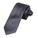 DAE2038 Silver Black Personalised Narrow Tie Matching Gift Box Set Stripes Cheap Skinny Tie ST By Dan Smith, CID-046-18 ,One Size