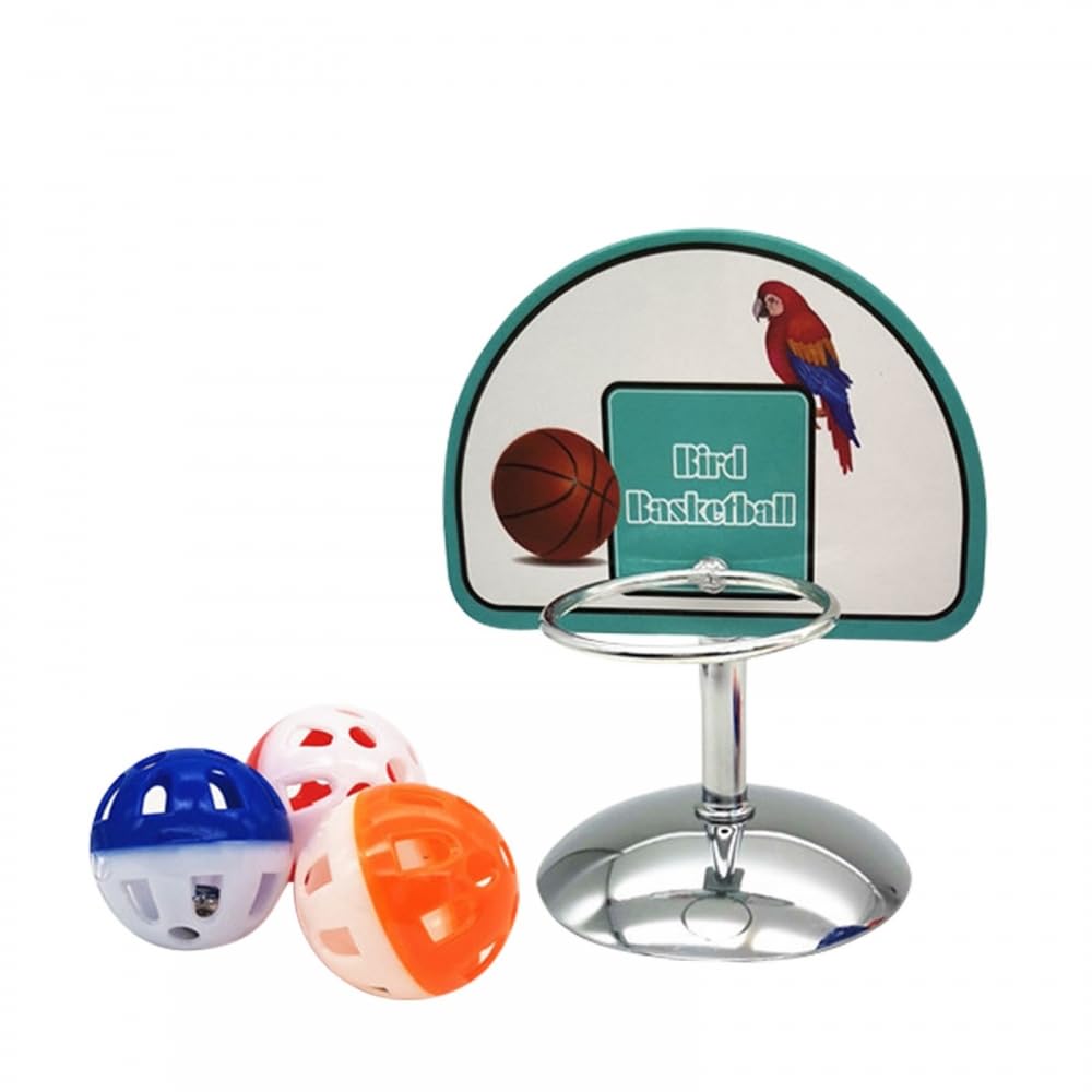 DONGKER Parrots Basketball Set,Stainless Steel Bird Training Toys for Parrot Finches Lovebirds Canaries Budgie,Cockatiel,Macaws