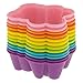 Freshware CB-311SC 12-Pack Silicone Bear Reusable Cupcake and Muffin Baking Cup, Six Vibrant Colors