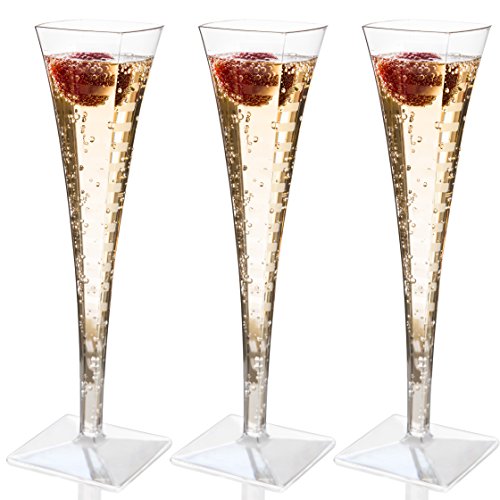 Premium Quality Plastic Champagne Flutes 5 oz 1 Piece Plastic Champagne