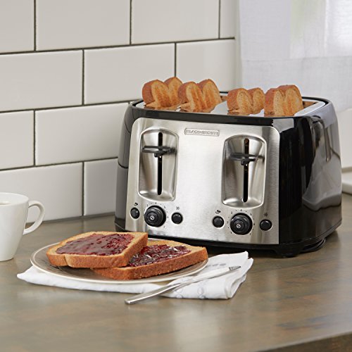 BLACK+DECKER TR1478BD 4Slice Toaster, Bagel Toaster, Black Chinese