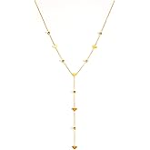 Zurlcdye Long Gold Necklace for Women Dainty Heart Rhinestone Y Statement Chain Necklace Birthday Valentines Day Gifts Jewelry Gifts