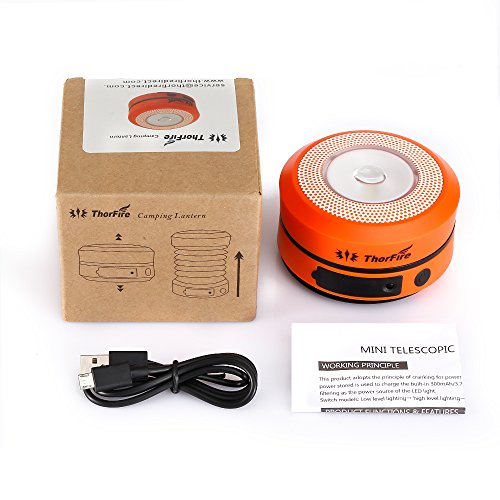 ThorFire Campinglamp, led, opvouwbare lantaarn, dynamo, draagbaar, oplaadbaar door zwengel en USB, campinglamp voor… - Image 8