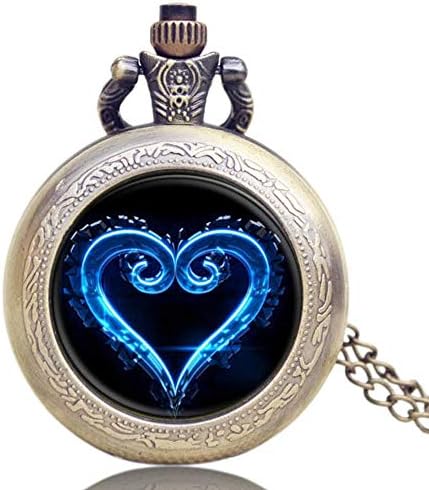 Movie Pocket Watch, Vintage Bronze Quartz Pocket Watch Analog Pendant Necklace Chain for Men Women Boy Girl Kids Gift