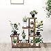 Greensen Wooden Plant Stand 5 Tier Flower Display Storage Shelves Rack Indoor Outdoor, Pots Holder for Garden Lawn Office Balcony, Brownthumb 1