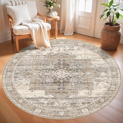 RUUGME Round Rug 5ft Beige