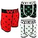 Men's Novelty Boxer Shorts Briefs Trunks Underwear WEED LEAF (3 pack) Black Red White LARGE