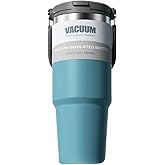 FAMKX 2-in-1 Lid 30oz Insulated Travel Mug Tumbler With Handle And Flip Straw, 2-way Stainless Steel Double wall Leak Proof Vacuum Insulated Cup (Blue, 30 Ounces)