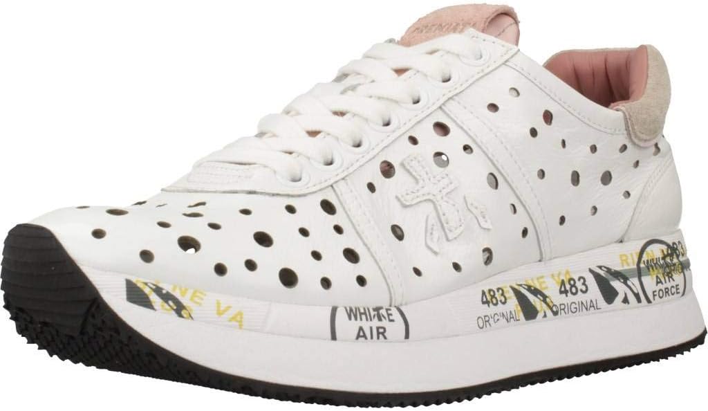 PREMIATA Women's Sneakers Conny 4618 Leather High Tech Fabric White
