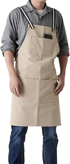 Amazon Co Jp キャンバス エプロン 男女兼用 メンズ 撥水エプロン レディース ロングエプロン 撥水加工 コットン シンプル おしゃれ 北欧 エプロン 保育士 ガーデニング 料理 花屋 カフェ Diy 飲食店 美容師 仕事用 家庭用 カーキ 服 ファッション小物