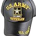 The Hat Depot Official Licensed 3D Embroidered Soft Faux Leather Veteran Military Cap (U.S.Army-Black Star)