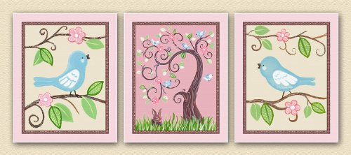 Love Birds, Flowers and Tree Nursery Art Prints (11