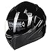 ILM 10 Colors Motorcycle Flip up Modular Helmet DOT (M, Gloss Black)