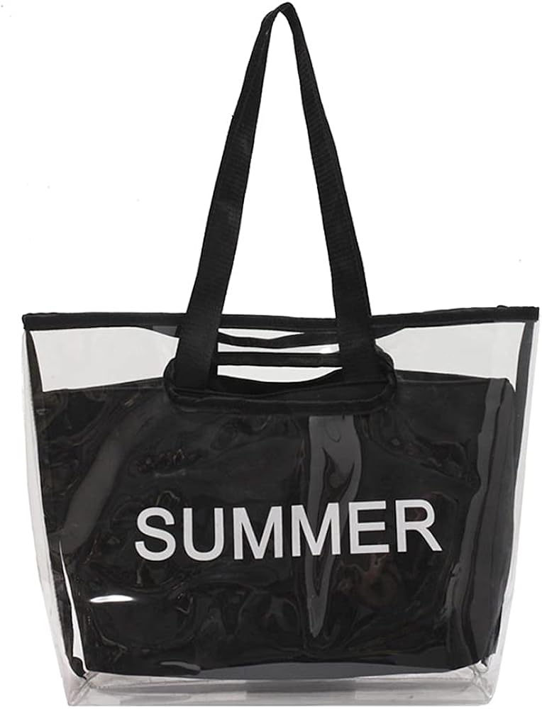 Ladies Handbag Pvc Plastic Cosmetic Bag Transparent Beach Bag TwoPiece
