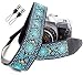 Blue Woven Vintage Camera Strap for All DSLR Camera. Embroidered Elegant Universal Neck & Shoulder Strap, Floral Pattern Strap Best Stocking Stuffer for Men & Women Photographers