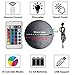 Thlevel 2X 3D Night LED Light Lamp Base + Remote Control + USB Cable Adjustable 7 Colors Decorative Lights for Child Room Bedroom (2Pcs Black)