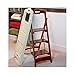 3-step Wood Folding Ladder Stool Cream Finish 48