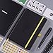 Dotted Grid Notebook/Journal - Dot Grid Hard Cover Notebook, A5, Premium Thick Paper with Fine Inner Pocket, Black Smooth Faux Leather, Back Pocket