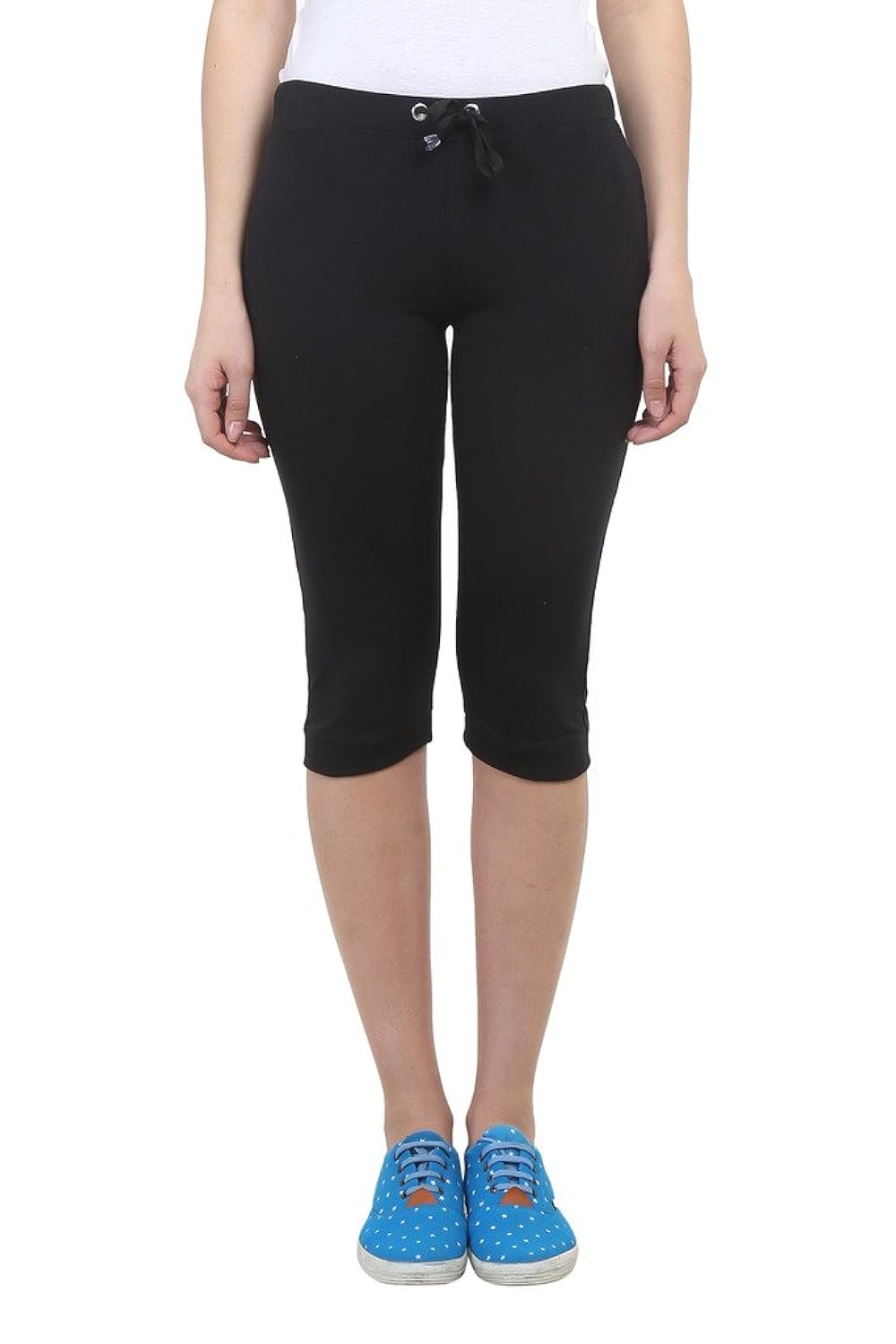 vimal black cotton blend trackpant for women