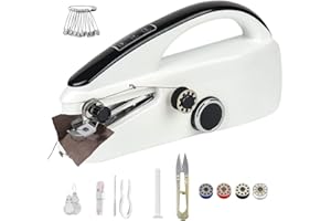 Handheld Sewing Machine Dual Speed Hand Held Sewing Machine Small Sewing Machine for Beginners Adults Diy Home(White)