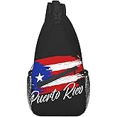 Gelxicu Puerto Rico Flag Sling Bag Crossbody Backpack Shoulder Chest Bag Puerto Rican Travel Hiking Daypack for Women Men