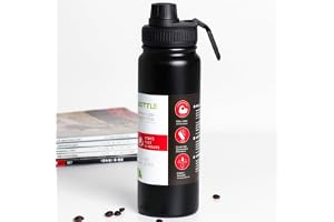 Garrafa Térmica Esportiva 800ml Aço Inox 304 Preta Academia Tampa Antivazamento Alça Dobrável BPA Free Parede Dupla Vácuo Fri