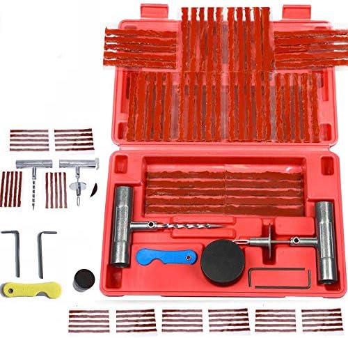 57PCS Tire Repair Tool,123Loop 57pc Tire Repair Kit Plug DIY Flat Tire Repair Car Truck Motorcycle Mend Patch
