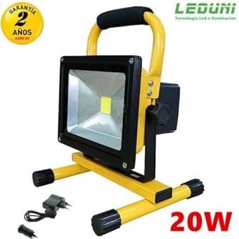 Foco LED Proyector Exterior 20W Lámpara Recargable Portátil para ...