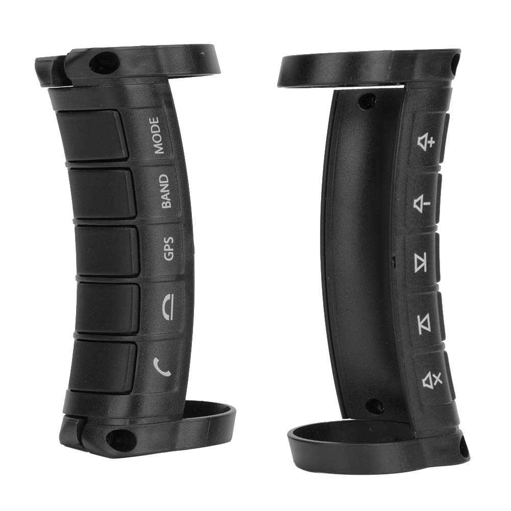 Steering Wheel Control Button, ABS Black Half Moon Shape Universal Car Remote Wireless Radio Bluetooth Steering DVD Navigation Buttons Controller