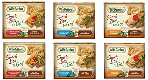 UPC 791484317141, Wild Garden Hummus Snack Combo To-Go, 6 Pack Variety Pack Sea Salt Pita Chip (2- Roasted Garlic, 2- Sun Dried Tomato, 2- Traditional)