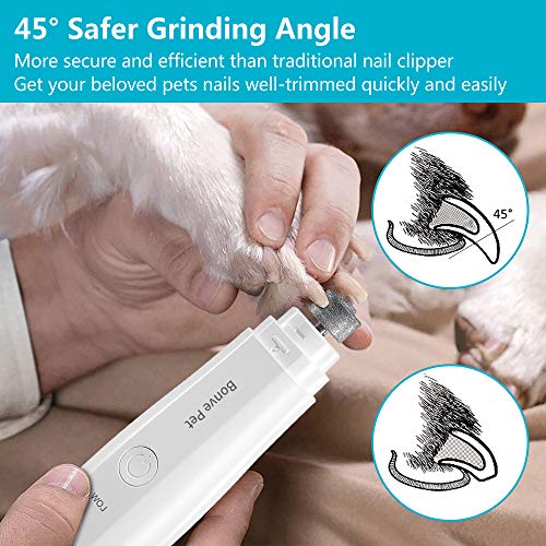Pet Nail Grinder Electric Paw Trimmer Clipper Portable & Rechargeable Gentle Painless Paws Grooming Trimming Shaping Smoothing for Small Medium Large Dogs Cats