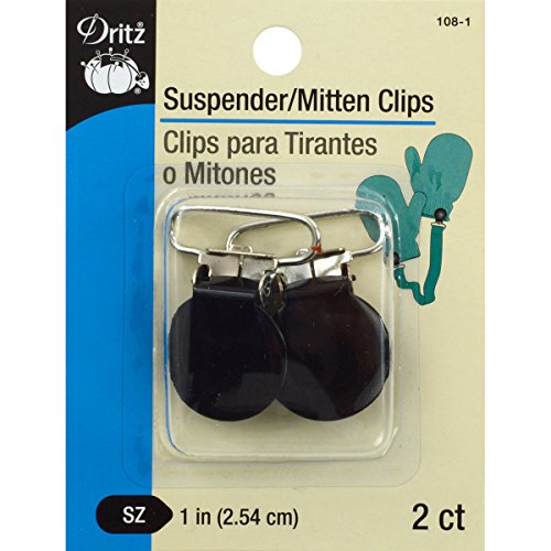 Dritz Suspender Mitten Clips (2 Pack), Black