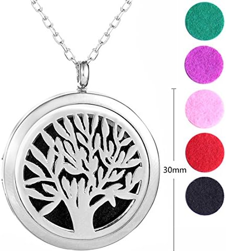 Pendant Necklace Aromatherapy Perfume Diffuser Floating Locket ,Include 24" Chain+5 Felt Pads