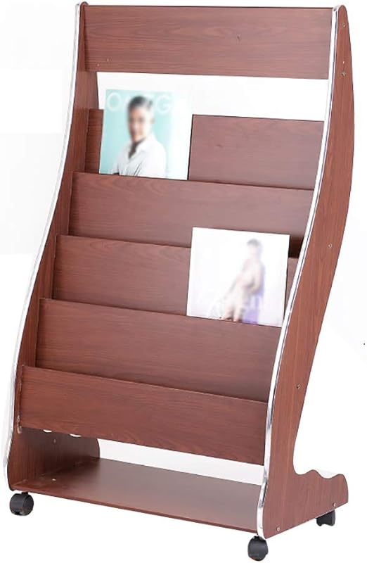 Magazine Racks Magazine Rack Wood Brochure Rack Home Office Newspaper Rack With Pulley Floor