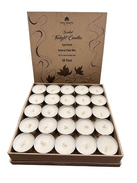 HOLY HEALTH® AGARWOOD SCENTED TEALIGHT CANDLES – PACK...